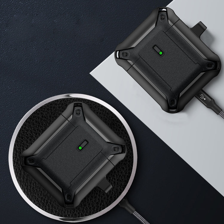 For AirPods 1 / 2 Sliding Buckle Wireless Earphone Protective Case with Hook