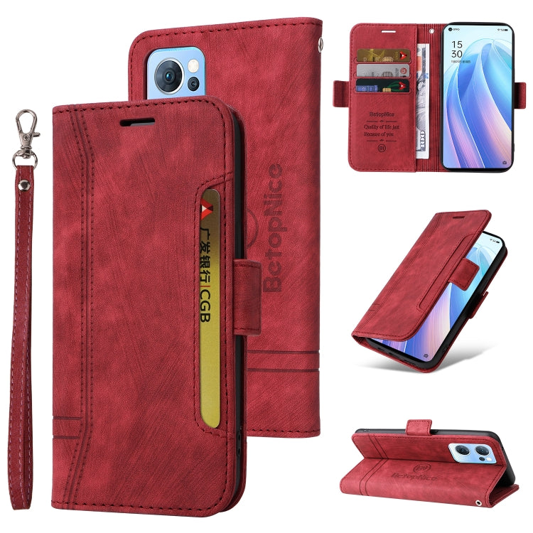 For OPPO Reno 7 5G Global / Find X5 Lite BETOPNICE Dual-side Buckle Leather Phone Case