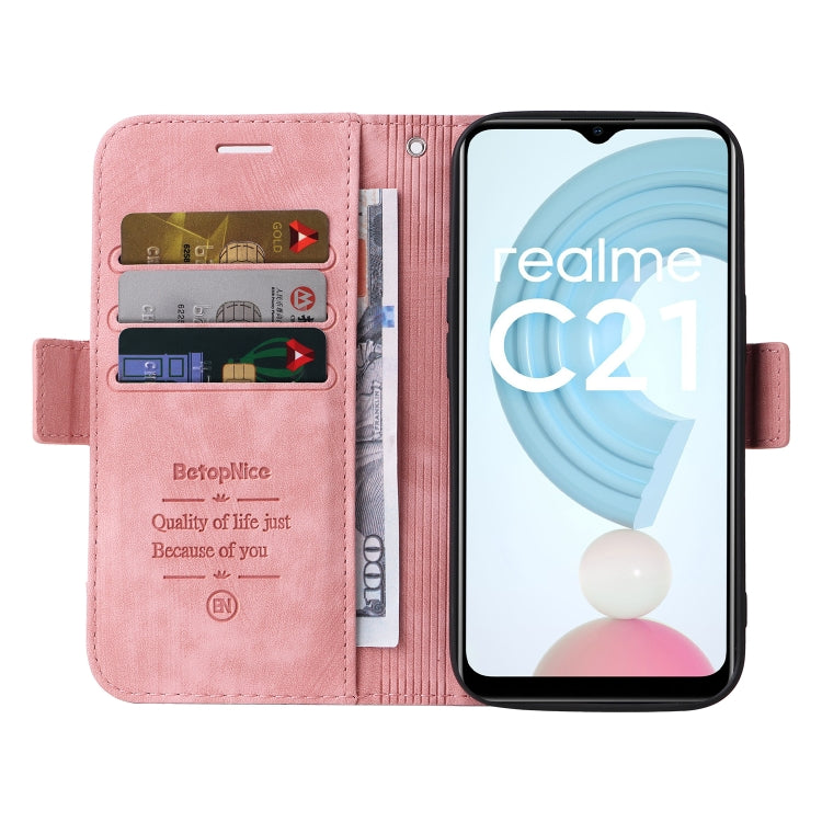 For Realme C21 BETOPNICE Dual-side Buckle Leather Phone Case