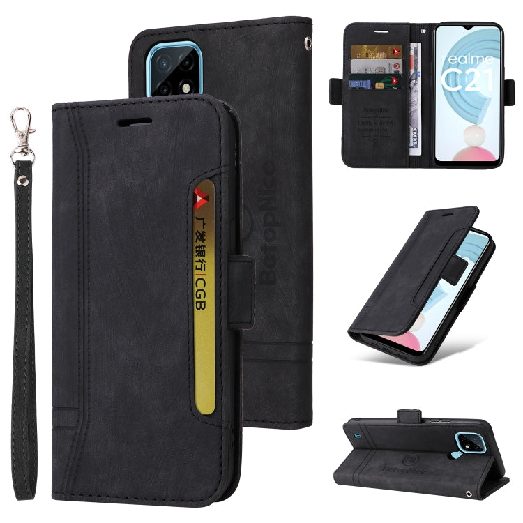 For Realme C21 BETOPNICE Dual-side Buckle Leather Phone Case