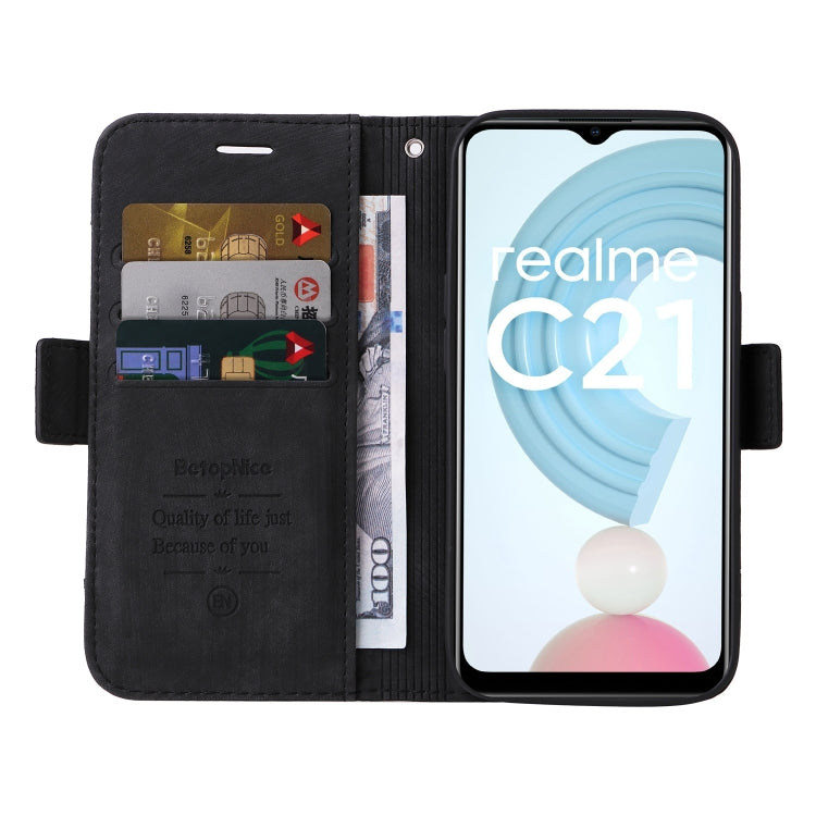 For Realme C21 BETOPNICE Dual-side Buckle Leather Phone Case