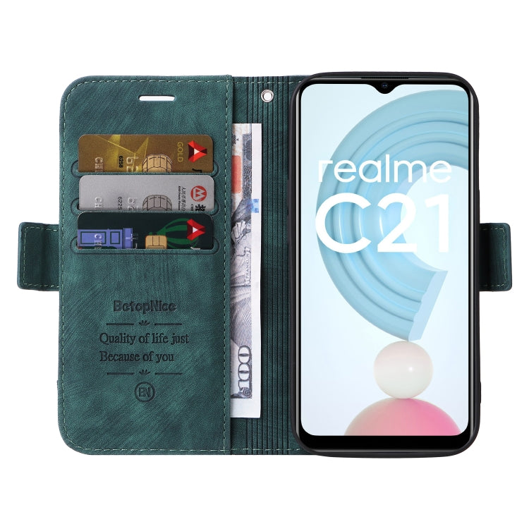 For Realme C21 BETOPNICE Dual-side Buckle Leather Phone Case