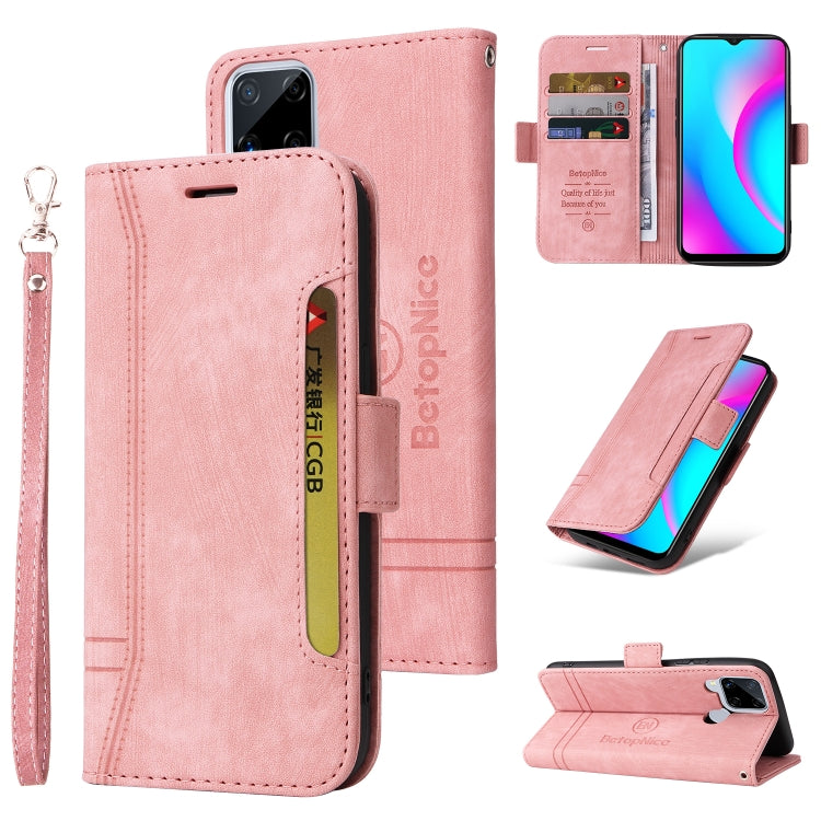 For Realme C15 BETOPNICE Dual-side Buckle Leather Phone Case