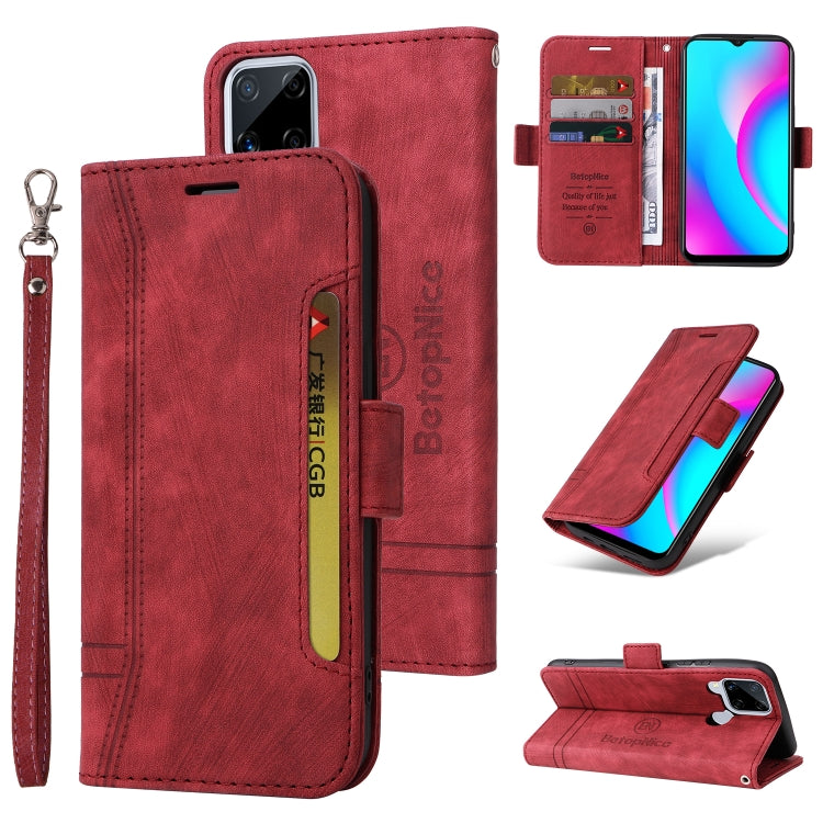 For Realme C15 BETOPNICE Dual-side Buckle Leather Phone Case
