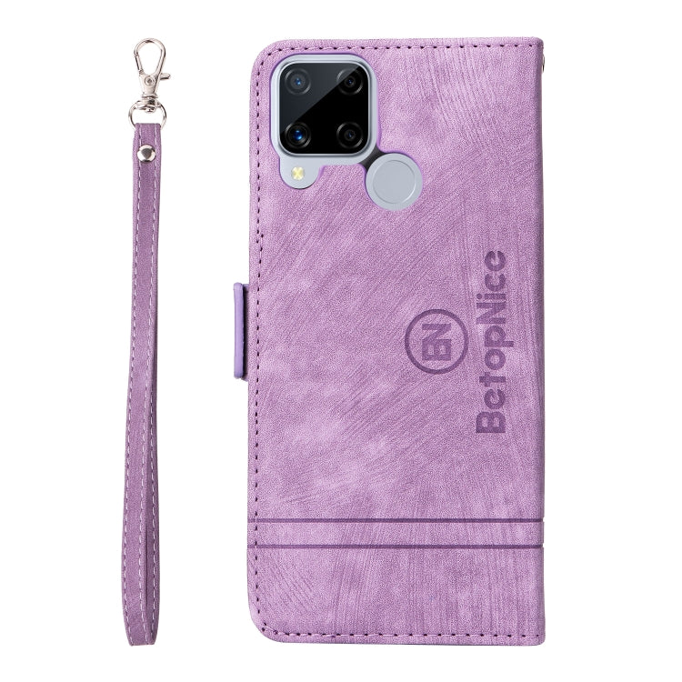 For Realme C15 BETOPNICE Dual-side Buckle Leather Phone Case