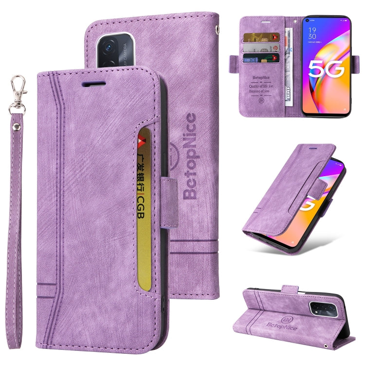 For OPPO A93 5G CN Version BETOPNICE Dual-side Buckle Leather Phone Case