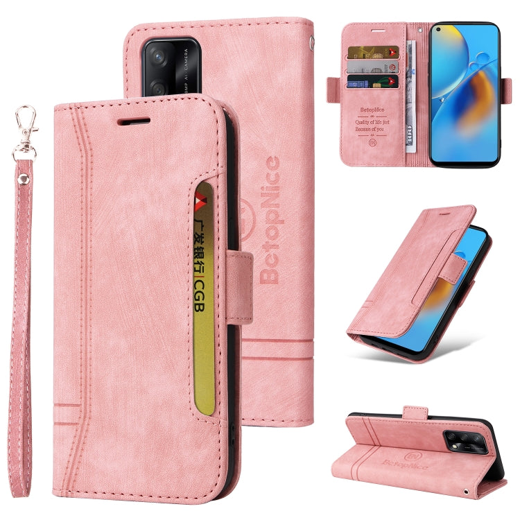 For OPPO A74 4G BETOPNICE Dual-side Buckle Leather Phone Case