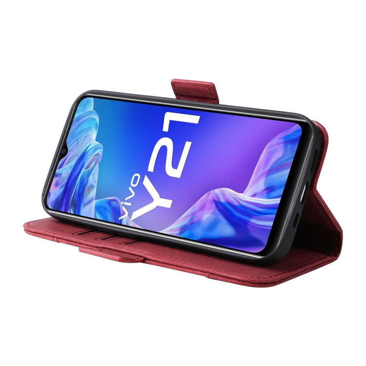 For vivo Y21 2021 BETOPNICE Dual-side Buckle Leather Phone Case