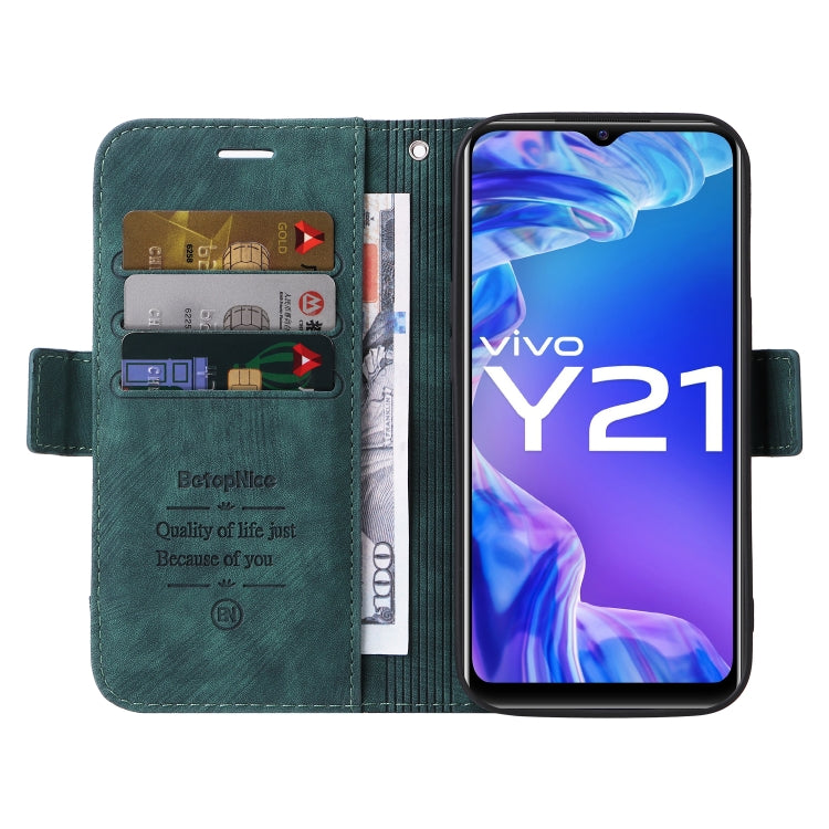 For vivo Y21 2021 BETOPNICE Dual-side Buckle Leather Phone Case