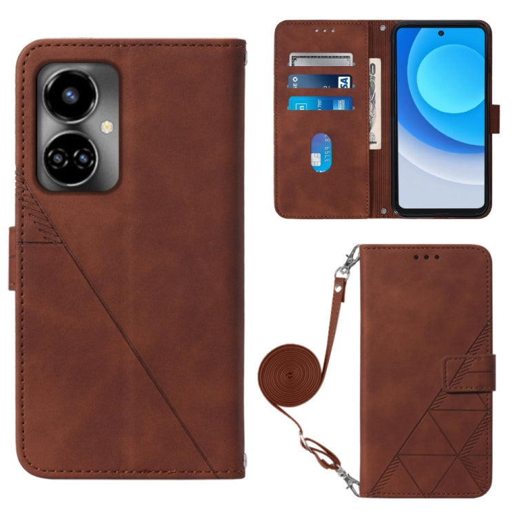 For Tecno Camon 19 Crossbody 3D Embossed Flip Leather Phone Case