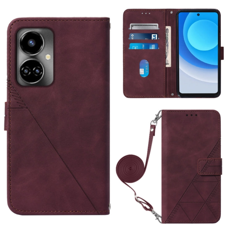 For Tecno Camon 19 Crossbody 3D Embossed Flip Leather Phone Case
