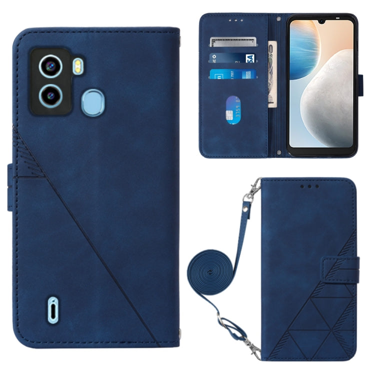 For Tecno Pop 6 Crossbody 3D Embossed Flip Leather Phone Case