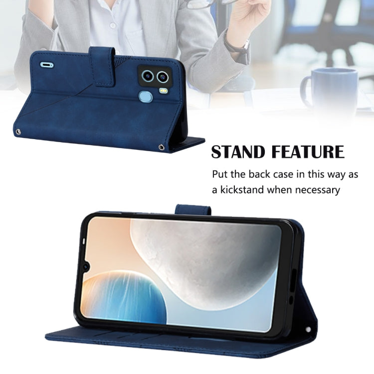 For Tecno Pop 6 Crossbody 3D Embossed Flip Leather Phone Case