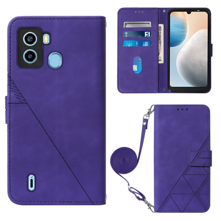 For Tecno Pop 6 Crossbody 3D Embossed Flip Leather Phone Case