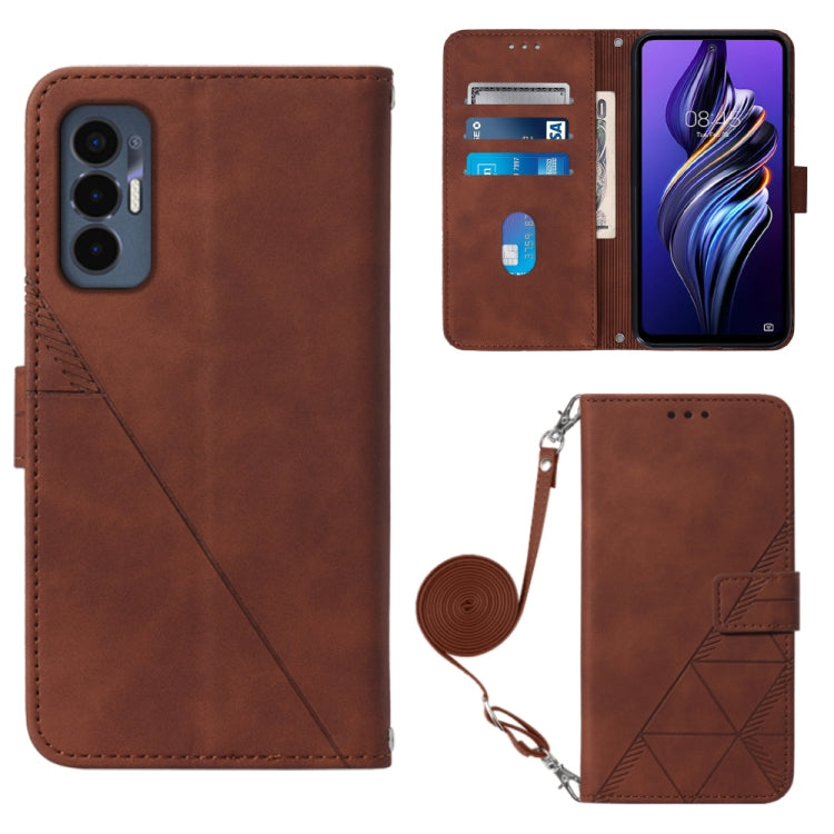 For Tecno Pova 3 LE7 Crossbody 3D Embossed Flip Leather Phone Case