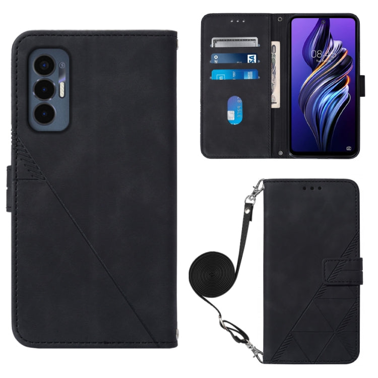For Tecno Pova 3 LE7 Crossbody 3D Embossed Flip Leather Phone Case
