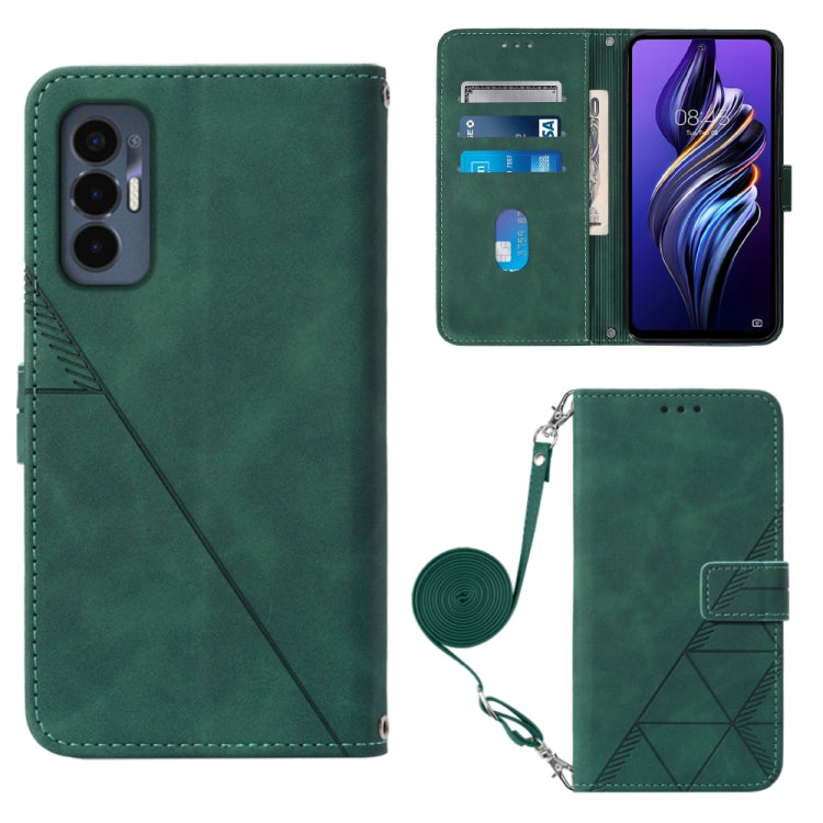 For Tecno Pova 3 LE7 Crossbody 3D Embossed Flip Leather Phone Case