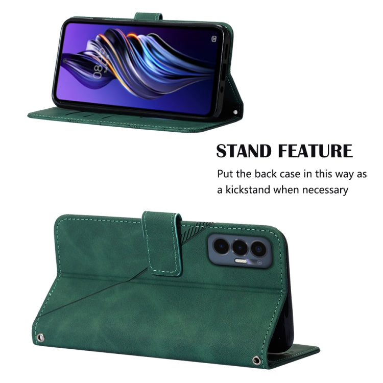 For Tecno Pova 3 LE7 Crossbody 3D Embossed Flip Leather Phone Case