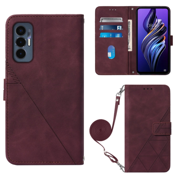 For Tecno Pova 3 LE7 Crossbody 3D Embossed Flip Leather Phone Case