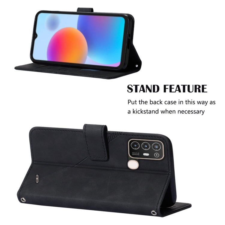 For ZTE Blade A52 Crossbody 3D Embossed Flip Leather Phone Case
