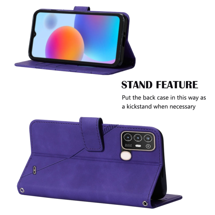For ZTE Blade A52 Crossbody 3D Embossed Flip Leather Phone Case