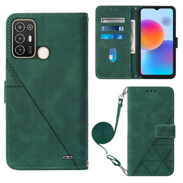 For ZTE Blade A52 Crossbody 3D Embossed Flip Leather Phone Case
