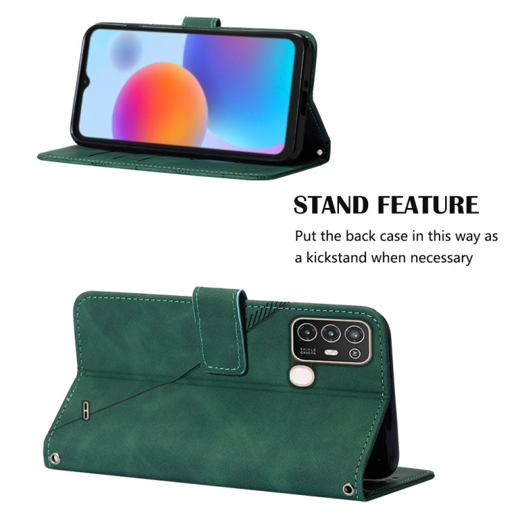 For ZTE Blade A52 Crossbody 3D Embossed Flip Leather Phone Case
