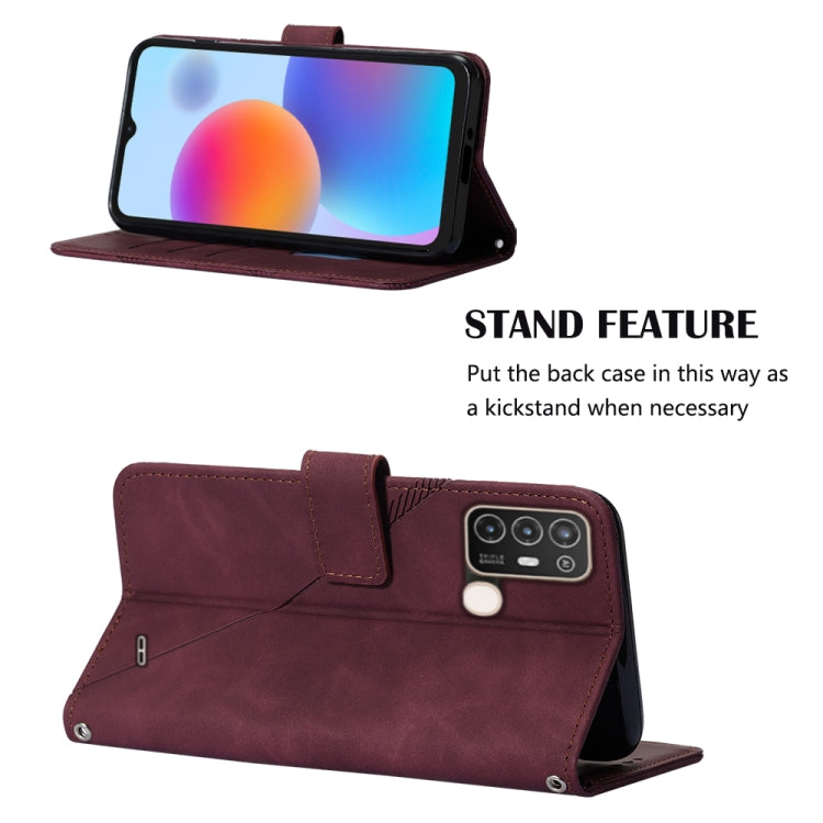 For ZTE Blade A52 Crossbody 3D Embossed Flip Leather Phone Case