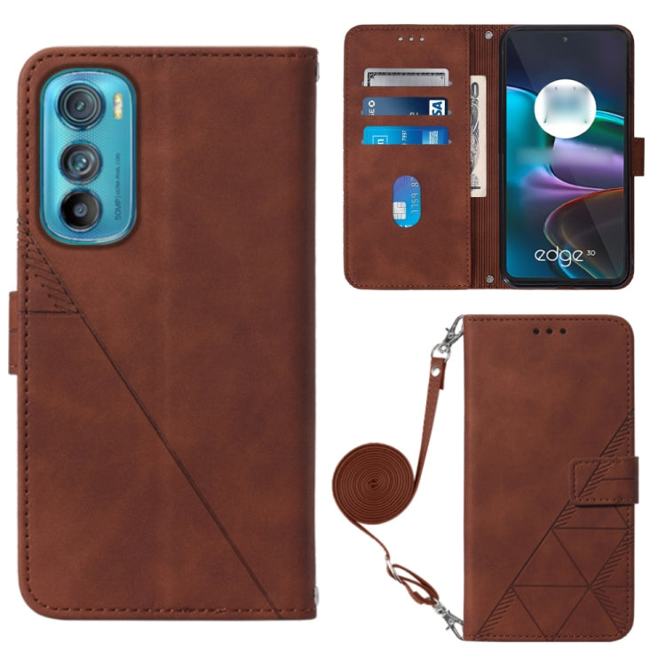 For Motorola Edge 30 Crossbody 3D Embossed Flip Leather Phone Case