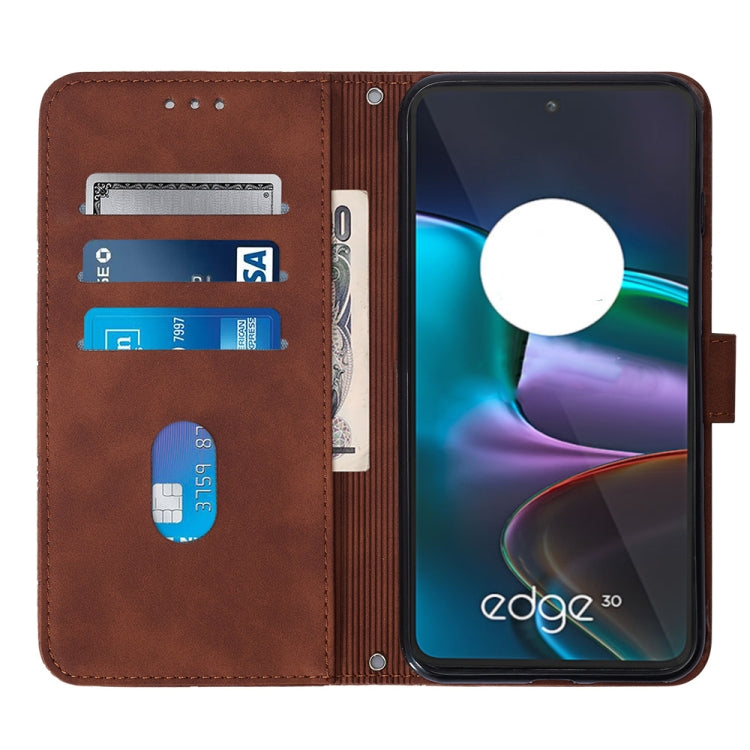For Motorola Edge 30 Crossbody 3D Embossed Flip Leather Phone Case