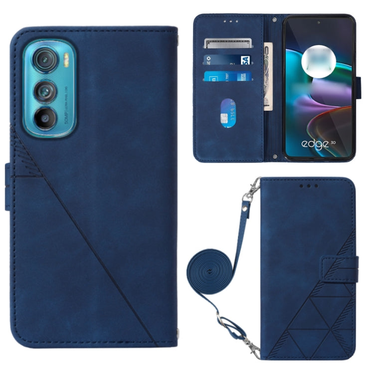 For Motorola Edge 30 Crossbody 3D Embossed Flip Leather Phone Case