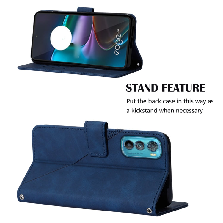 For Motorola Edge 30 Crossbody 3D Embossed Flip Leather Phone Case