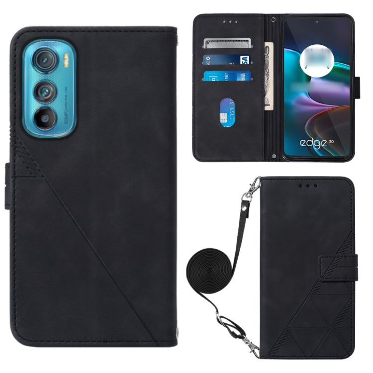For Motorola Edge 30 Crossbody 3D Embossed Flip Leather Phone Case