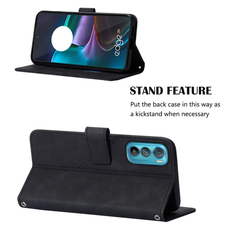 For Motorola Edge 30 Crossbody 3D Embossed Flip Leather Phone Case