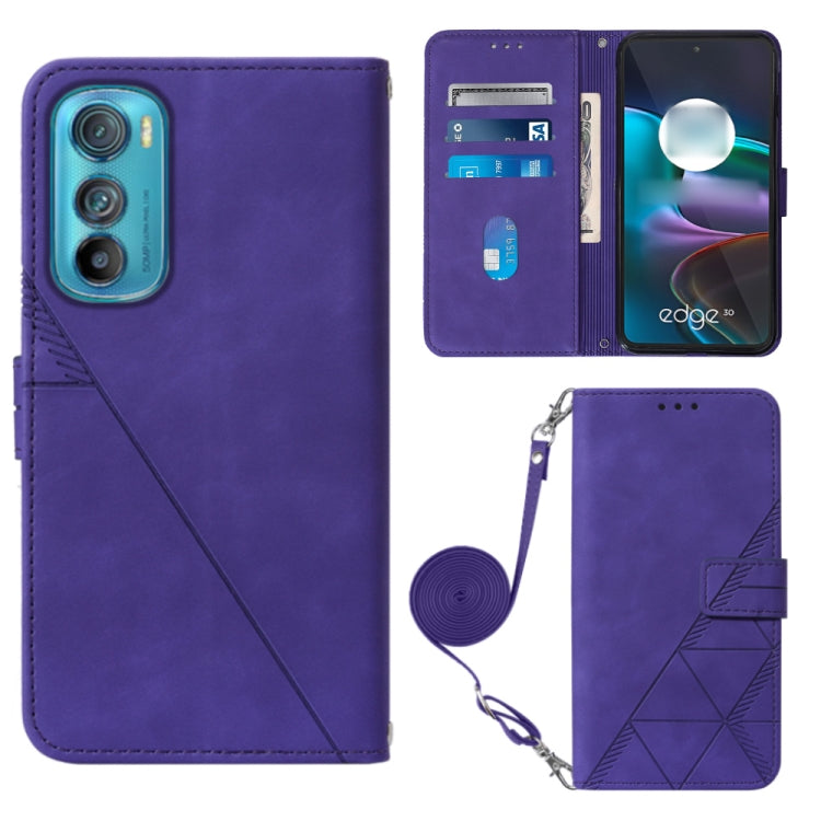 For Motorola Edge 30 Crossbody 3D Embossed Flip Leather Phone Case