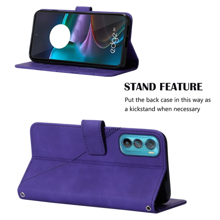 For Motorola Edge 30 Crossbody 3D Embossed Flip Leather Phone Case