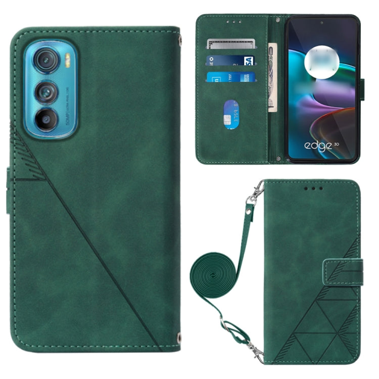 For Motorola Edge 30 Crossbody 3D Embossed Flip Leather Phone Case