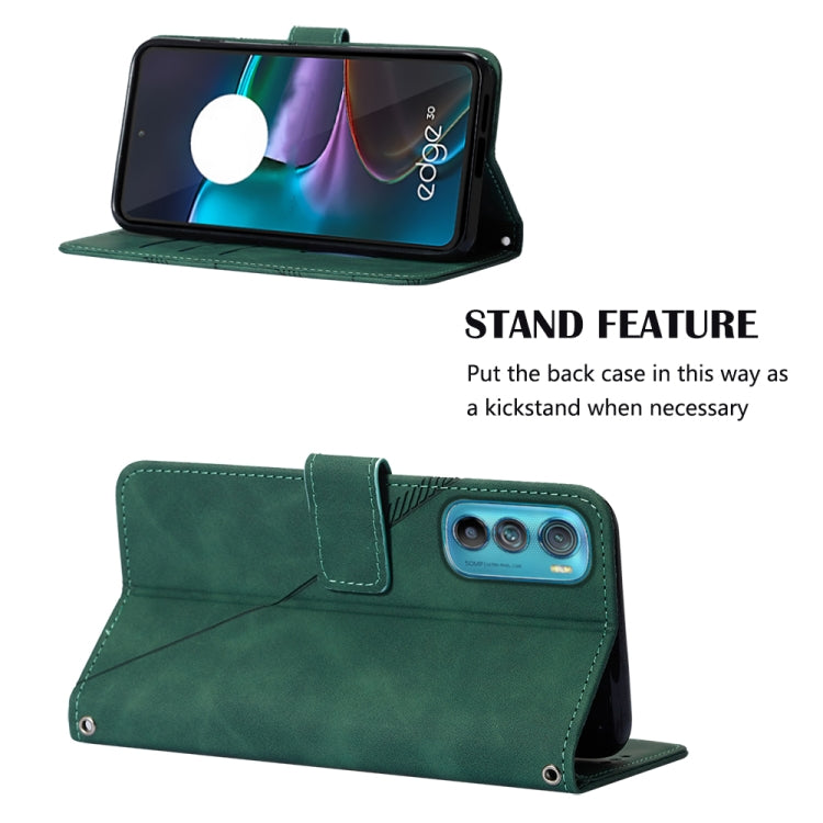 For Motorola Edge 30 Crossbody 3D Embossed Flip Leather Phone Case