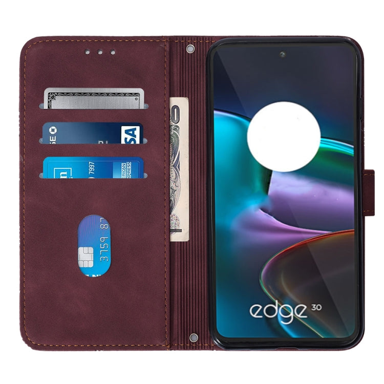 For Motorola Edge 30 Crossbody 3D Embossed Flip Leather Phone Case
