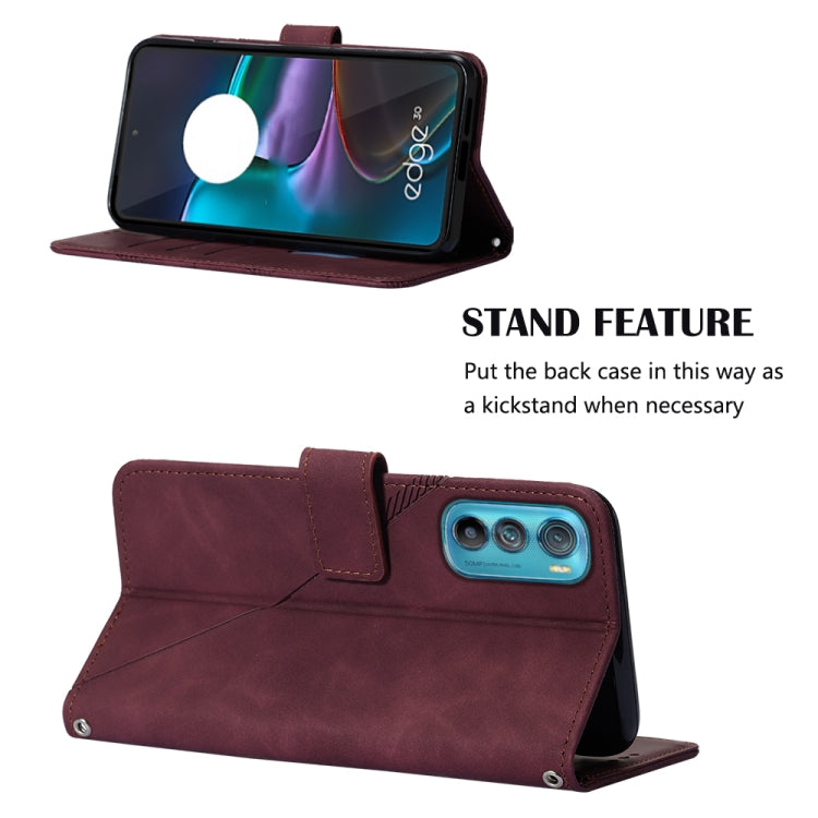For Motorola Edge 30 Crossbody 3D Embossed Flip Leather Phone Case