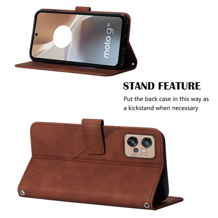 For Motorola Moto G32 Crossbody 3D Embossed Flip Leather Phone Case