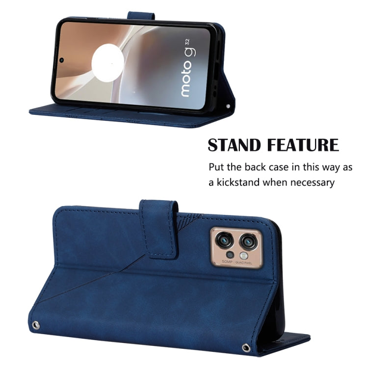 For Motorola Moto G32 Crossbody 3D Embossed Flip Leather Phone Case