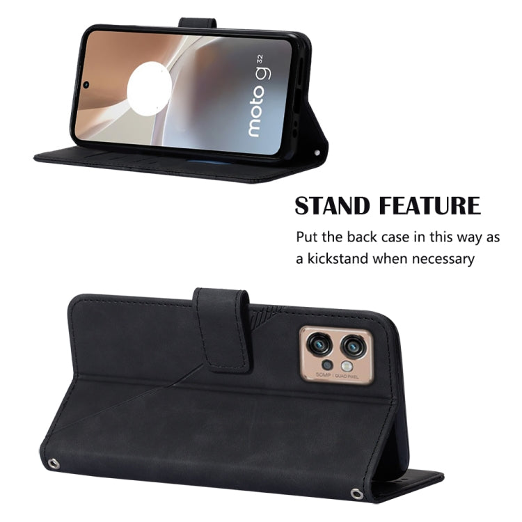 For Motorola Moto G32 Crossbody 3D Embossed Flip Leather Phone Case