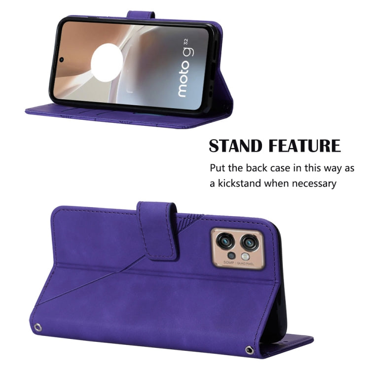 For Motorola Moto G32 Crossbody 3D Embossed Flip Leather Phone Case
