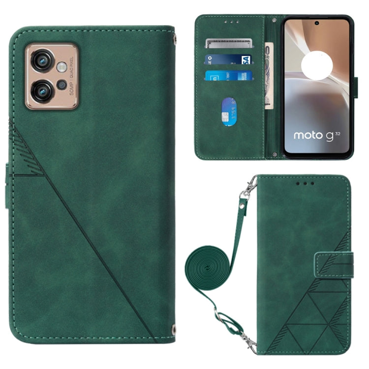 For Motorola Moto G32 Crossbody 3D Embossed Flip Leather Phone Case