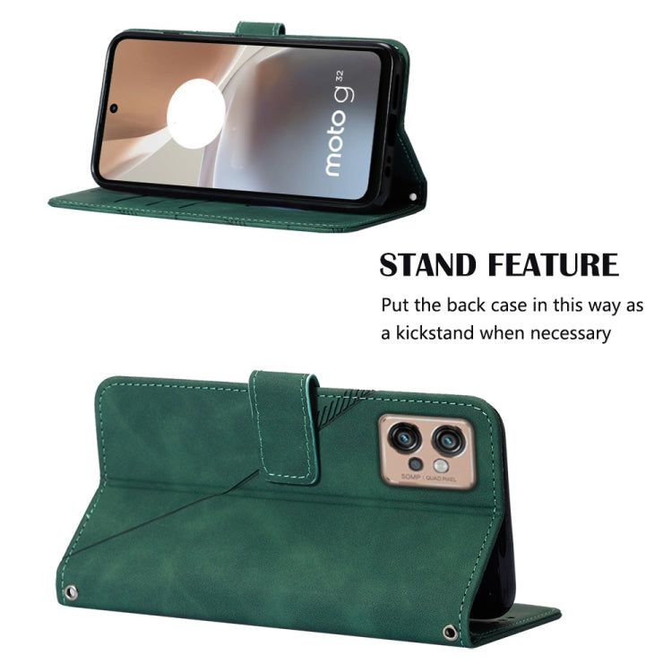 For Motorola Moto G32 Crossbody 3D Embossed Flip Leather Phone Case