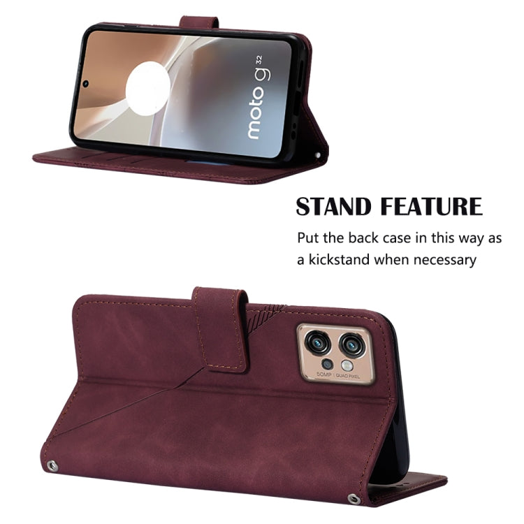 For Motorola Moto G32 Crossbody 3D Embossed Flip Leather Phone Case