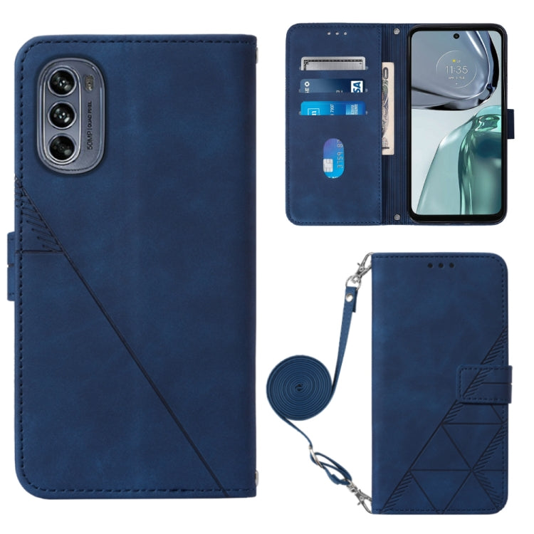 For Motorola Moto G62 5G Crossbody 3D Embossed Flip Leather Phone Case