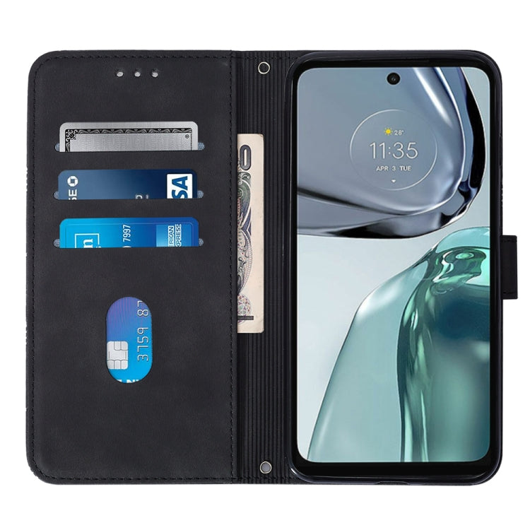 For Motorola Moto G62 5G Crossbody 3D Embossed Flip Leather Phone Case