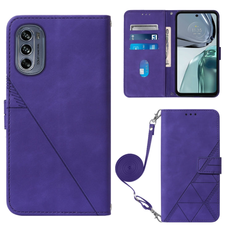 For Motorola Moto G62 5G Crossbody 3D Embossed Flip Leather Phone Case
